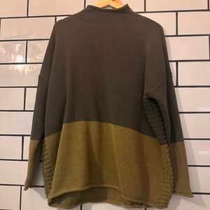 Tahari Funnel Neck Sweater—Color Block Sweater